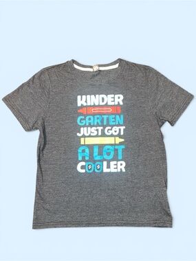 INSTANT MESSAGE Gray  'Kindergarten Just Got a Lot Cooler' Kids M Graphic Tee